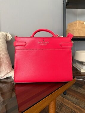 kate spade bright pink structured top-handle satchel